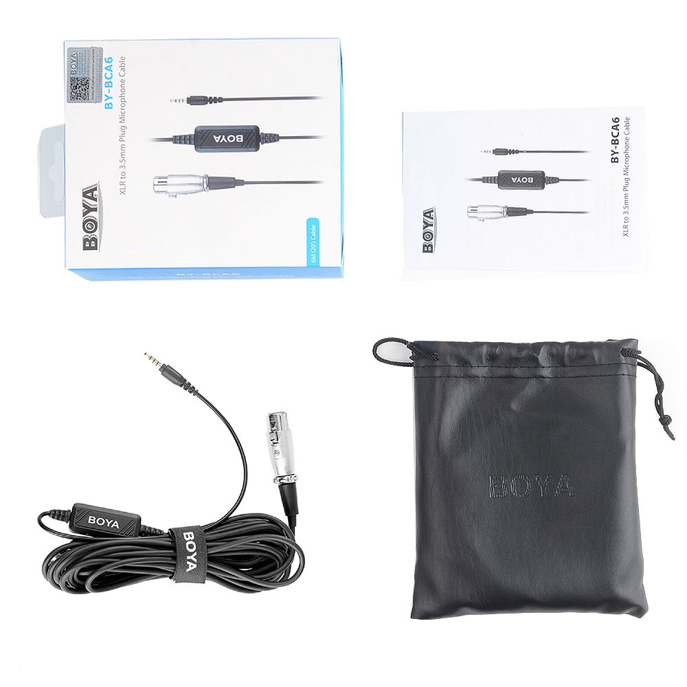 BOYA BY-BCA6 XLR to 3.5mm Plug Adapter Microphone Cable - Visimoda