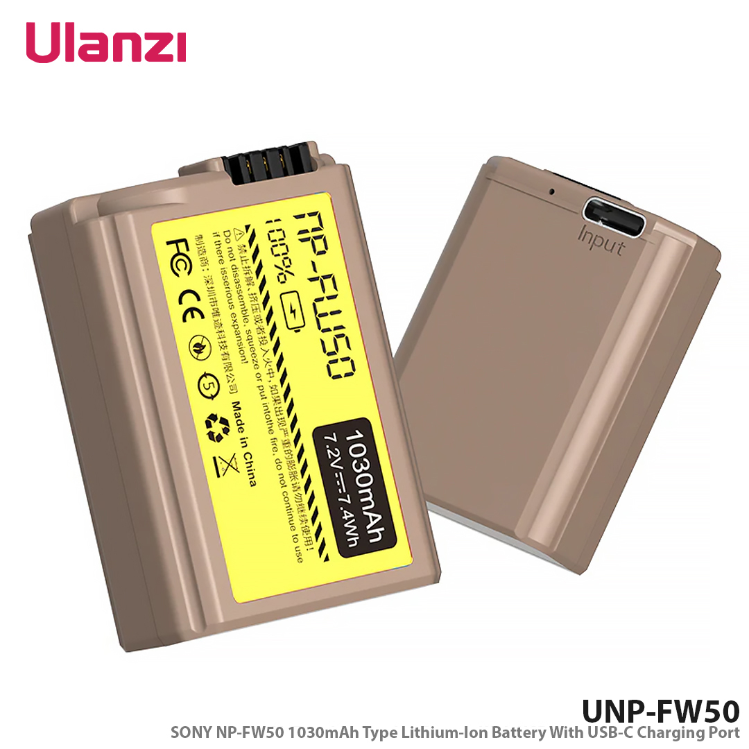 Ulanzi UNP-FW50 SONY NP-FW50 1030mAh Type Lithium-Ion Battery With USB-C Charging Port