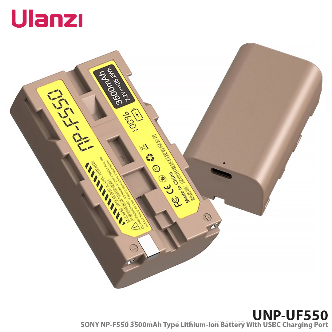 Ulanzi UNP-UF550 SONY NP-F550 3500mAh Type Lithium-Ion Battery With USBC Charging Port