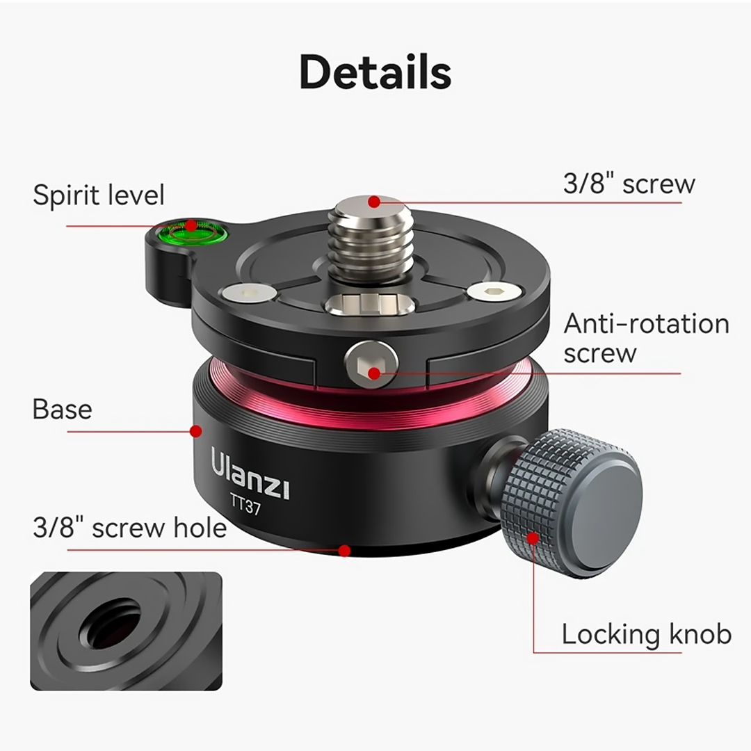 Ulanzi TT37 Mini Leveling Base for Tripod Head - Image 7