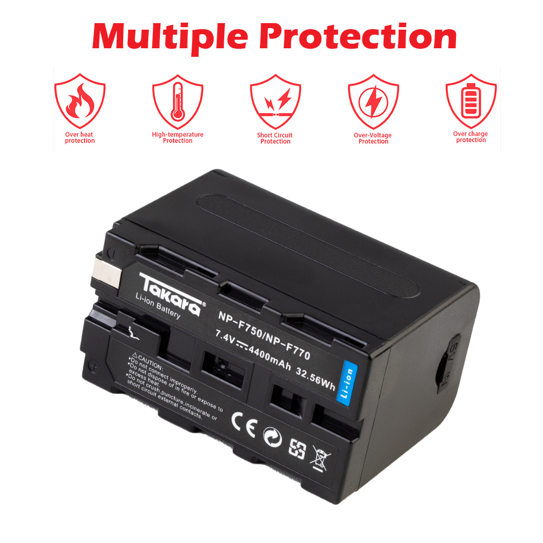 Takara NP-F750/F770 Rechargable Battery for Sony NP-F750 F770 F970 F990T F960 F550 - Image 3