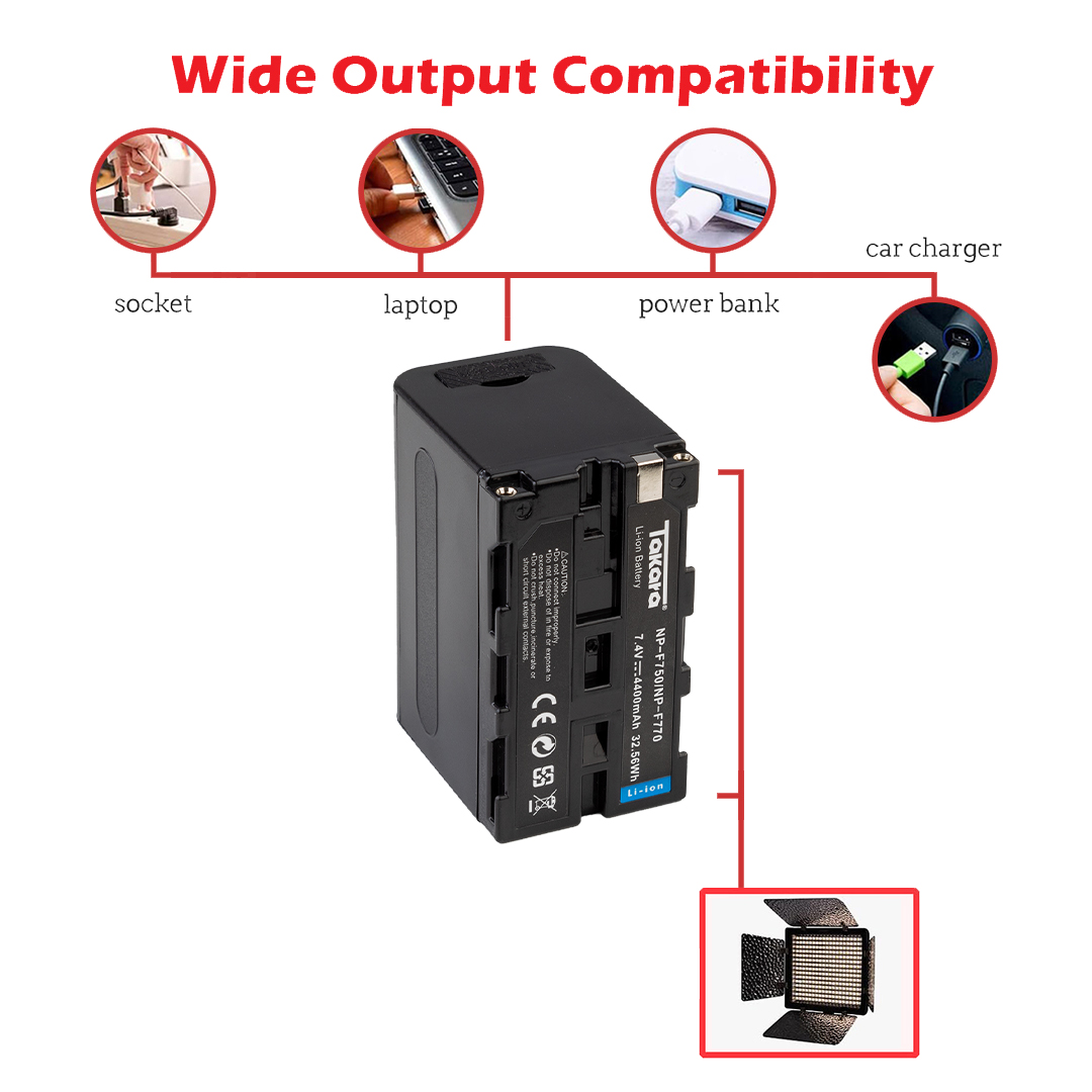Takara NP-F750/F770 Rechargable Battery for Sony NP-F750 F770 F970 F990T F960 F550 - Image 4