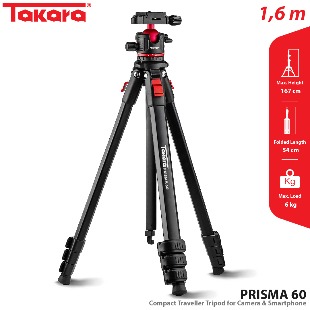 Takara PRISMA 60 Compact Traveller Tripod for Camera & Smartphone