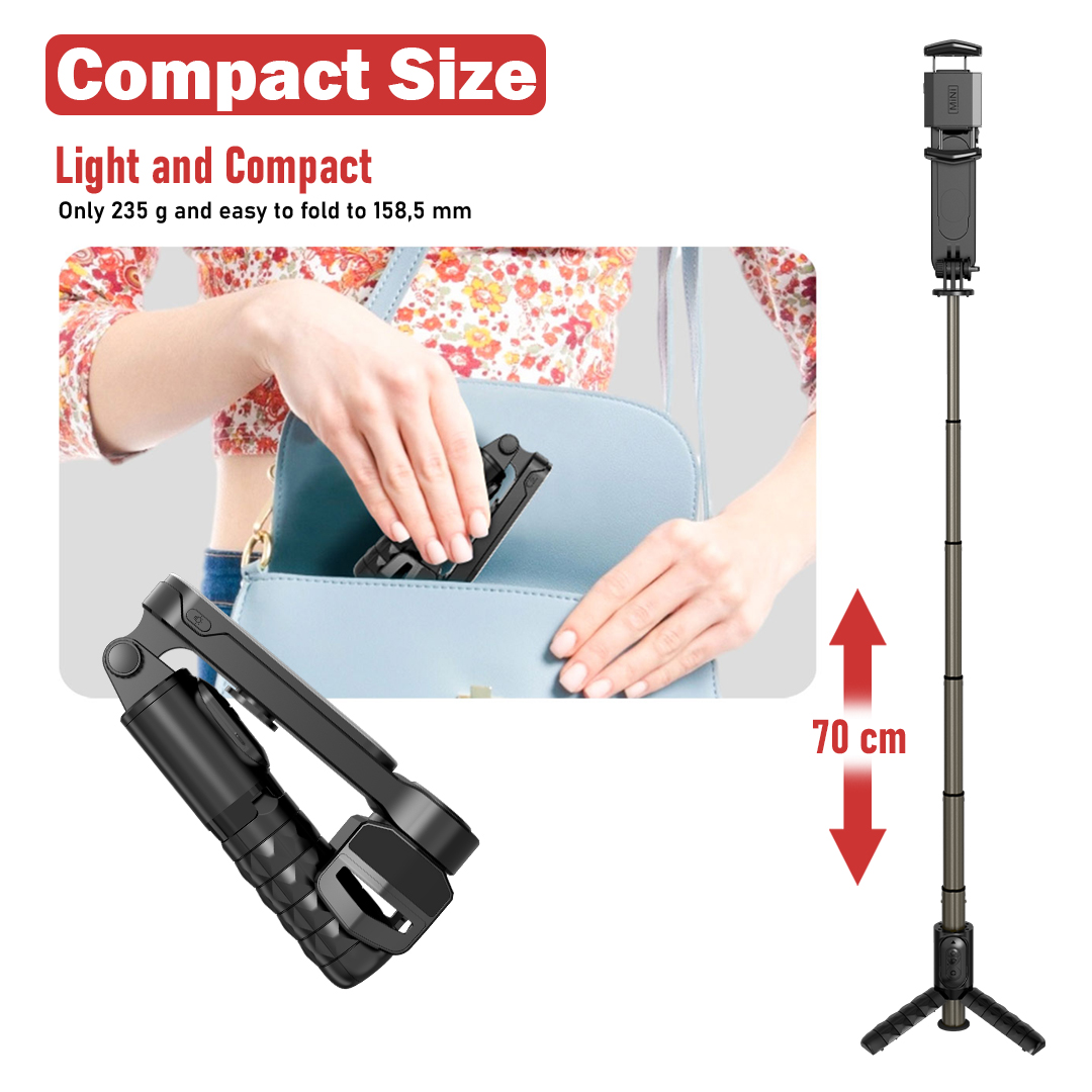 Takara RADIX G09L Gimbal Stabilizer Tripod Selfie Stick Tongsis for Smartphone - Image 2