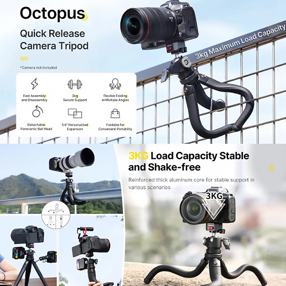 Ulanzi Claw MT-68 Quick Release Flexible Octopus Tripod - Image 4