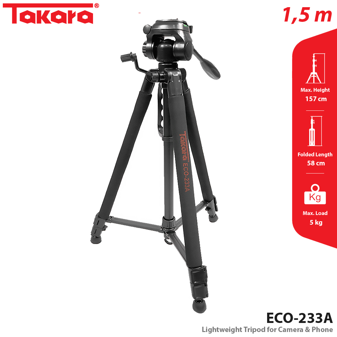 Takara ECO-233A Lightweight Tripod for Camera & Phone
