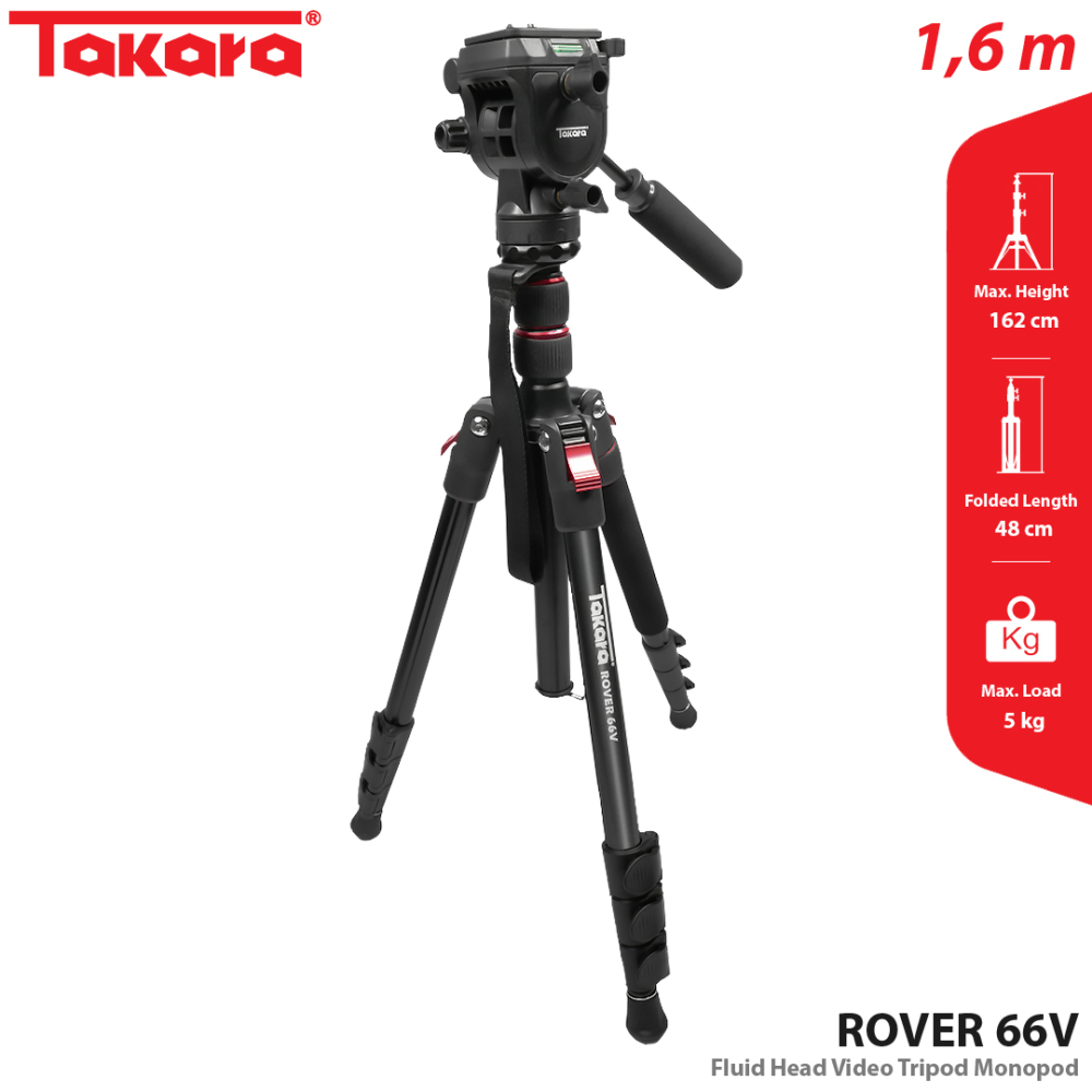 Takara ROVER 66V Fluid Head Video Tripod Monopod