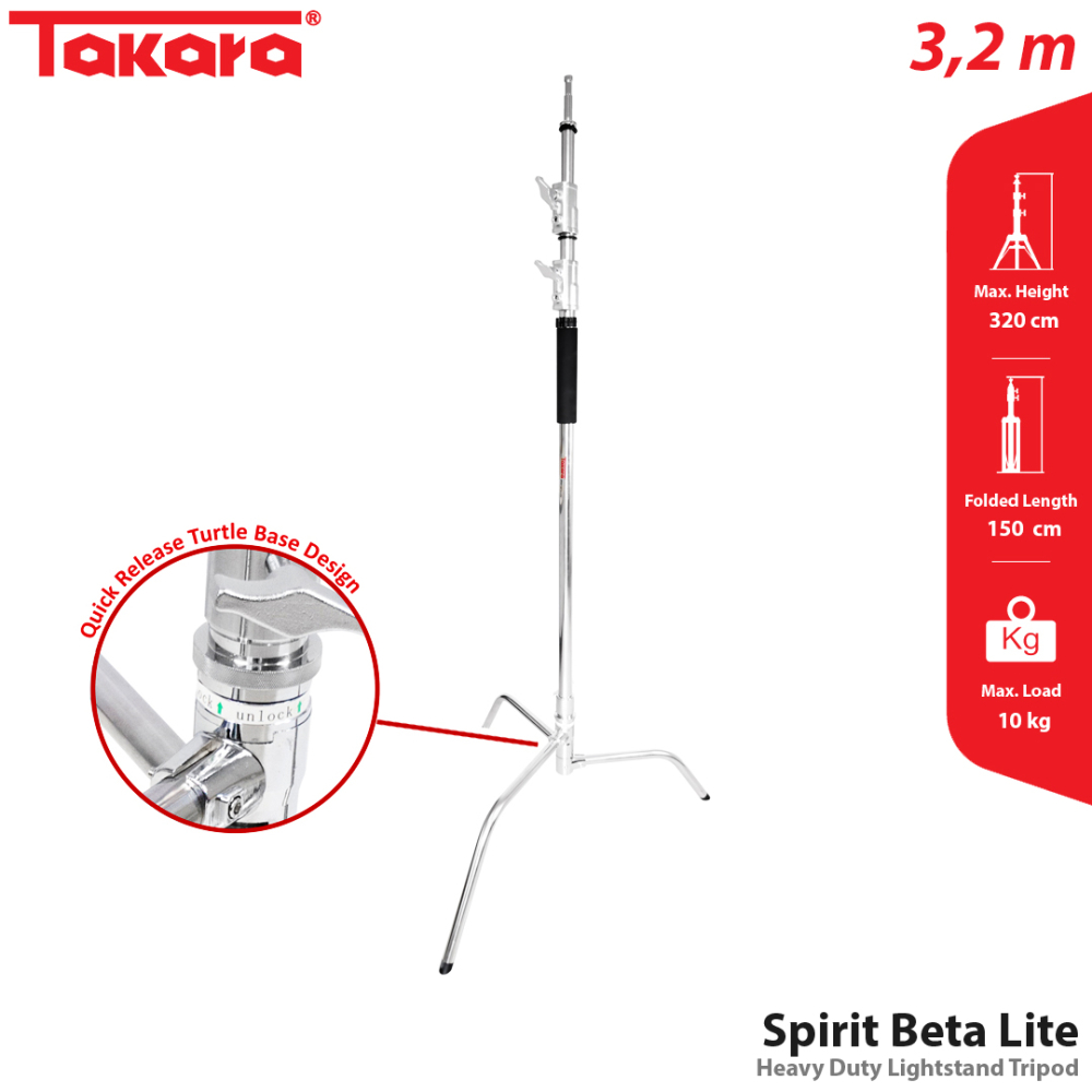Takara Spirit Beta Lite Heavy Duty Lightstand Tripod