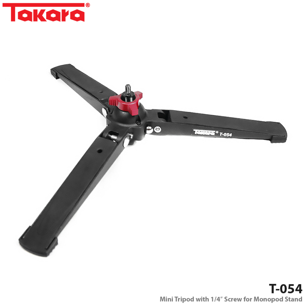 Takara T-054 Mini Tripod with 1/4" Screw for Monopod Stand