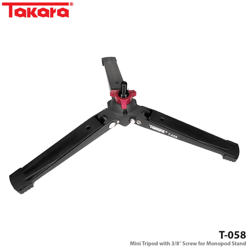 Takara T-058 Mini Tripod with 3/8" Screw for Monopod Stand