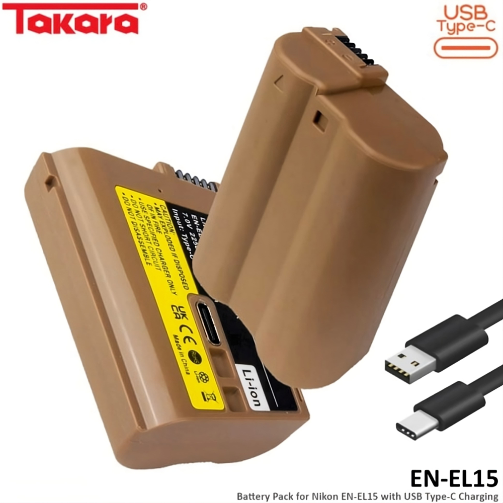 Takara EN-EL15 Battery with USB Type-C for Nikon Camera