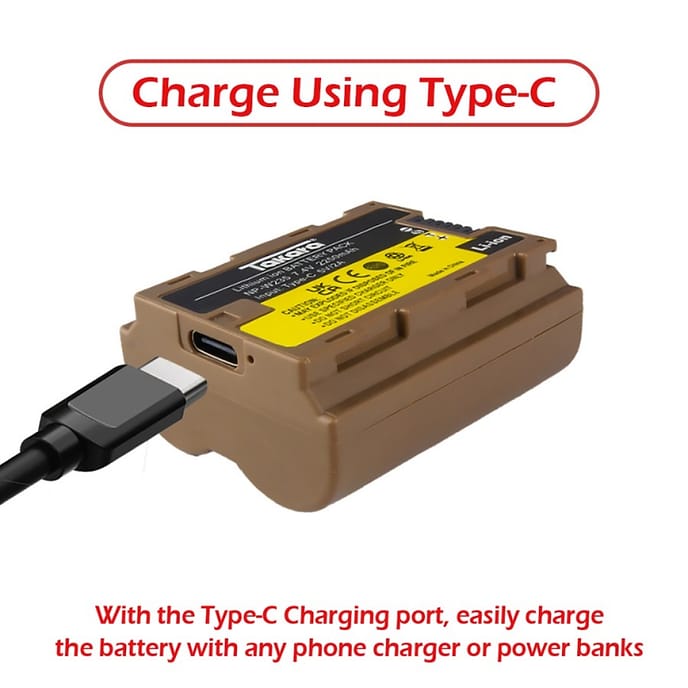 Takara NP-W235 Battery with USB Type-C for Fujifilm Camera - Image 3