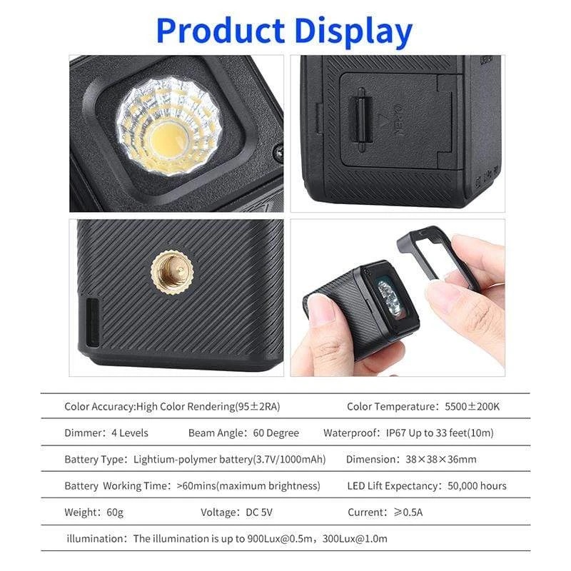 Ulanzi L1 Pro Mini Waterproof LED Light for Camera Smartphone - Image 4