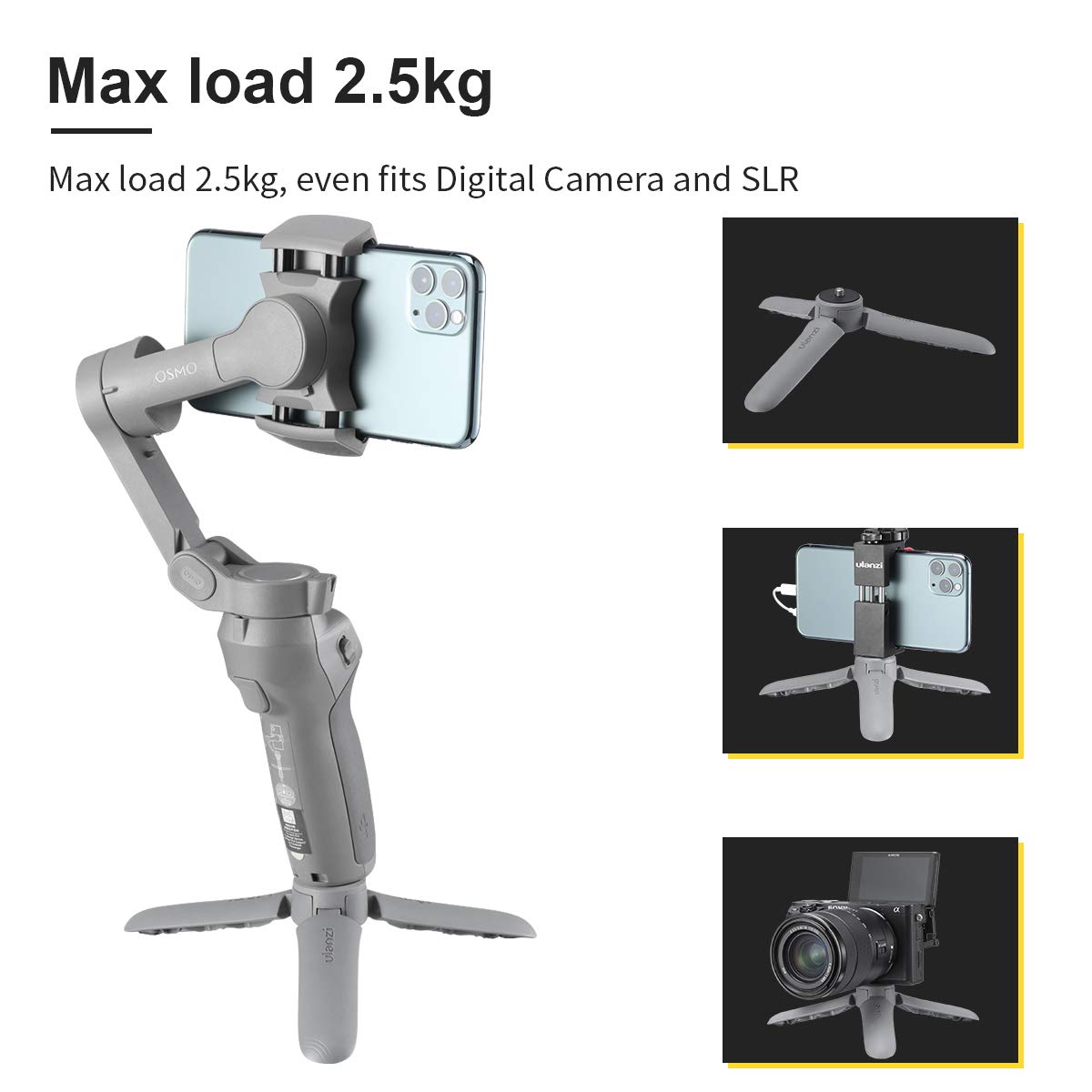 Ulanzi MT-10 Mini Tripod Base for Osmo Mobile Gimbal Smartphone Camera - Image 6
