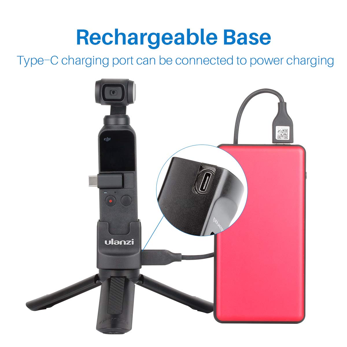 Ulanzi OP-2 Charging Port for DJI OSMO Pocket with Tripod Base 1/4″ - Image 3