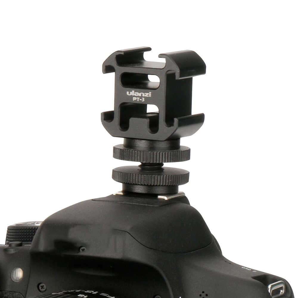 Ulanzi PT-3S Triple Cold Shoe Mount Adapter for Mic LED Flash - Image 2