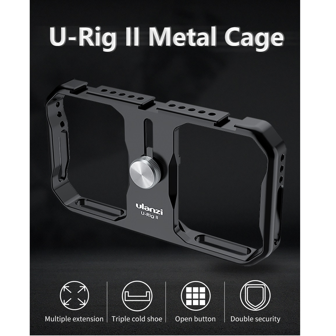Ulanzi U-Rig II Metal Smartphone Phone Video Rig Stabilizer Grip Cage - Image 2