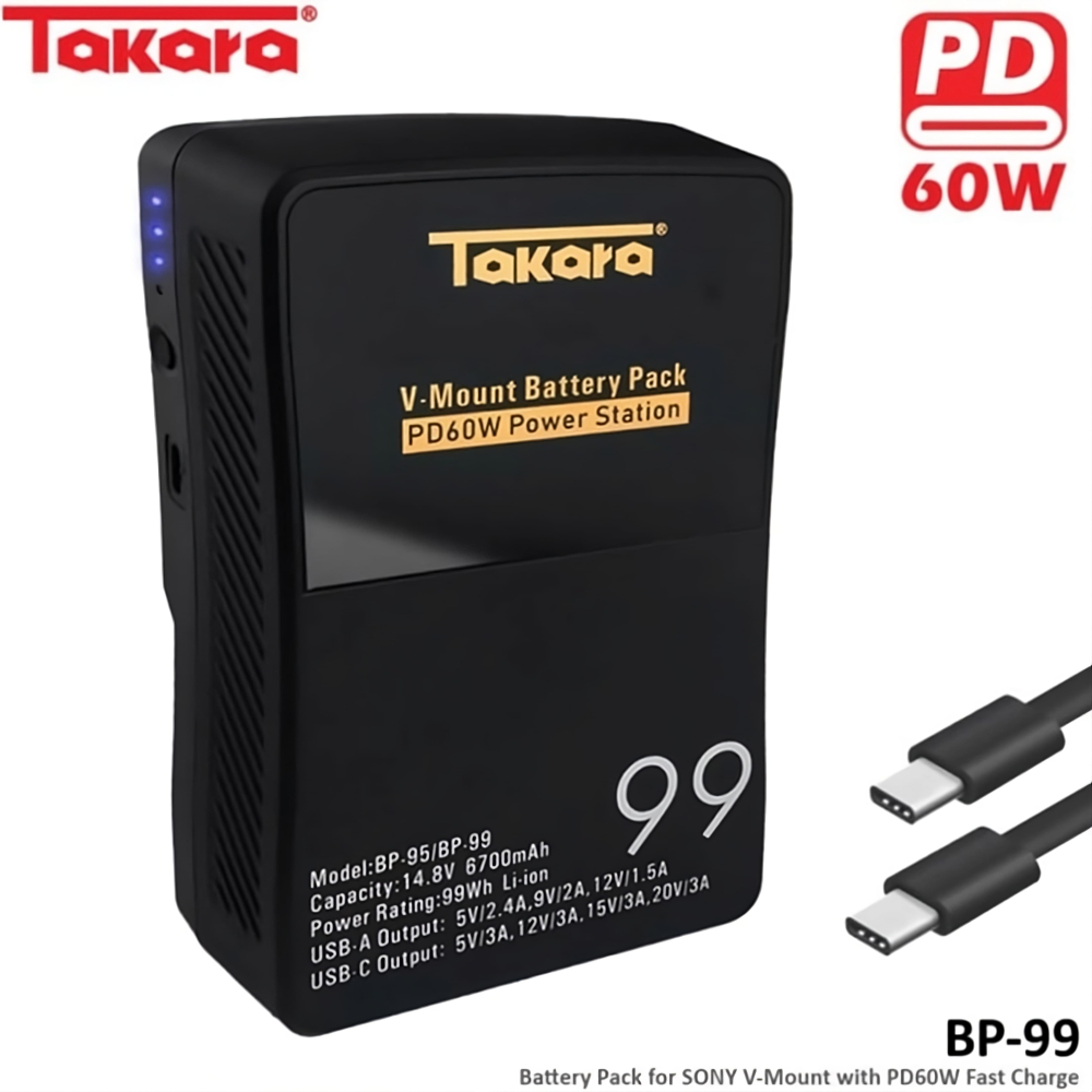 Takara BP-99/95 V-Mount Battery with USB Type-C