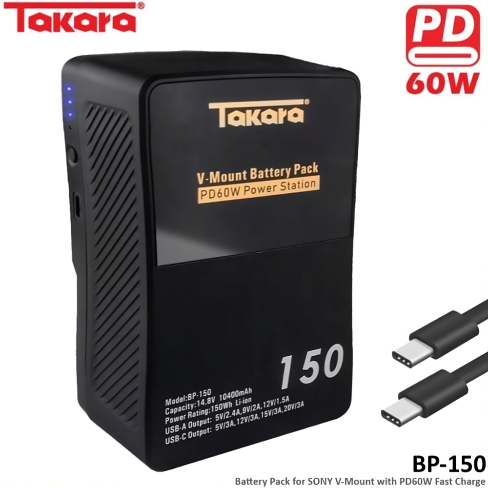 Takara BP-150 V-Mount Battery with USB Type-C