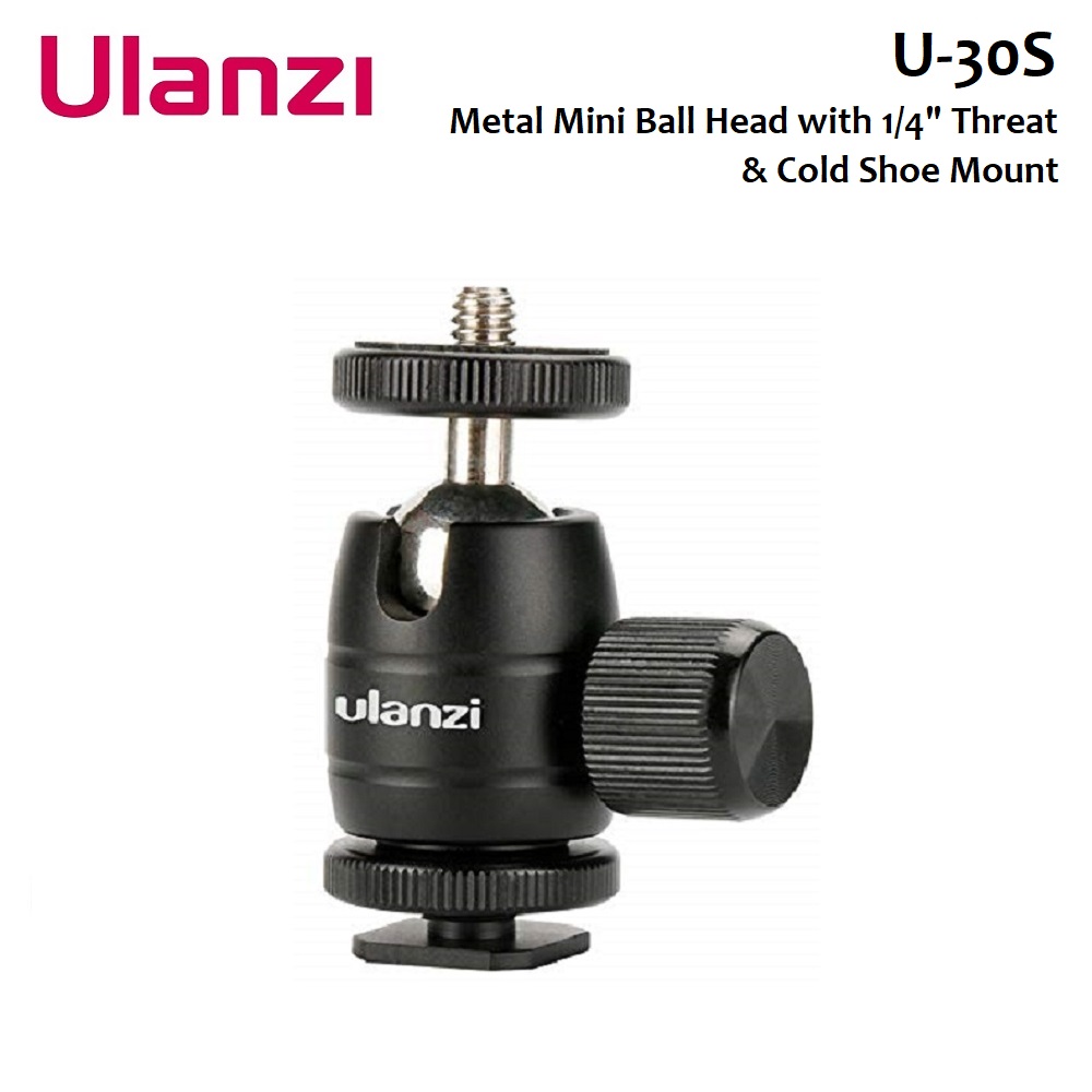 Ulanzi U-30S Mini Ball Head with Cold Shoe for Tripod or Hand Grip