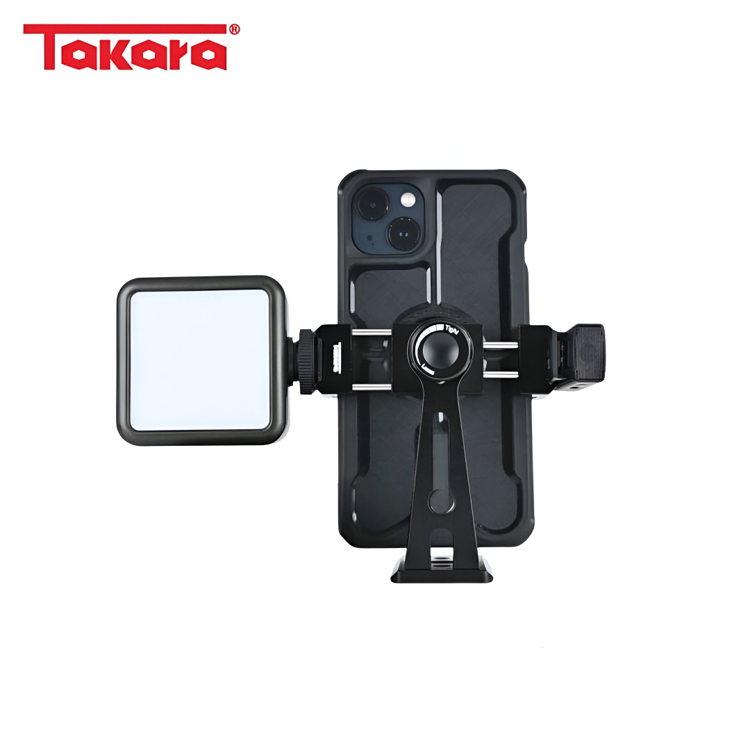 Takara PH-08 Adjustable 360 Metal Phone Holder with Dual Cold Shoe Mount & Arca-Swiss Base Plat - Image 2