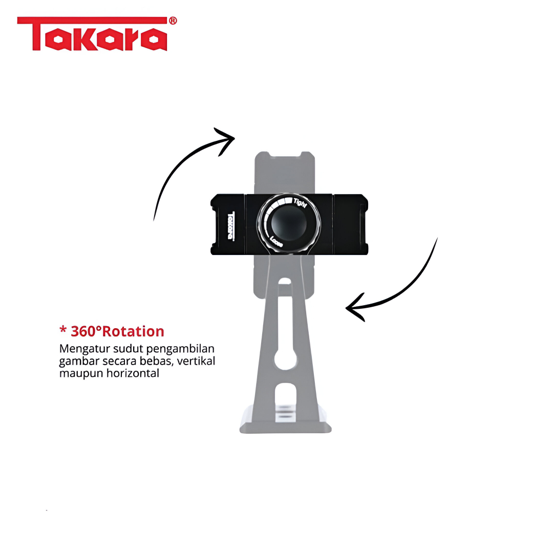 Takara PH-08 Adjustable 360 Metal Phone Holder with Dual Cold Shoe Mount & Arca-Swiss Base Plat - Image 4