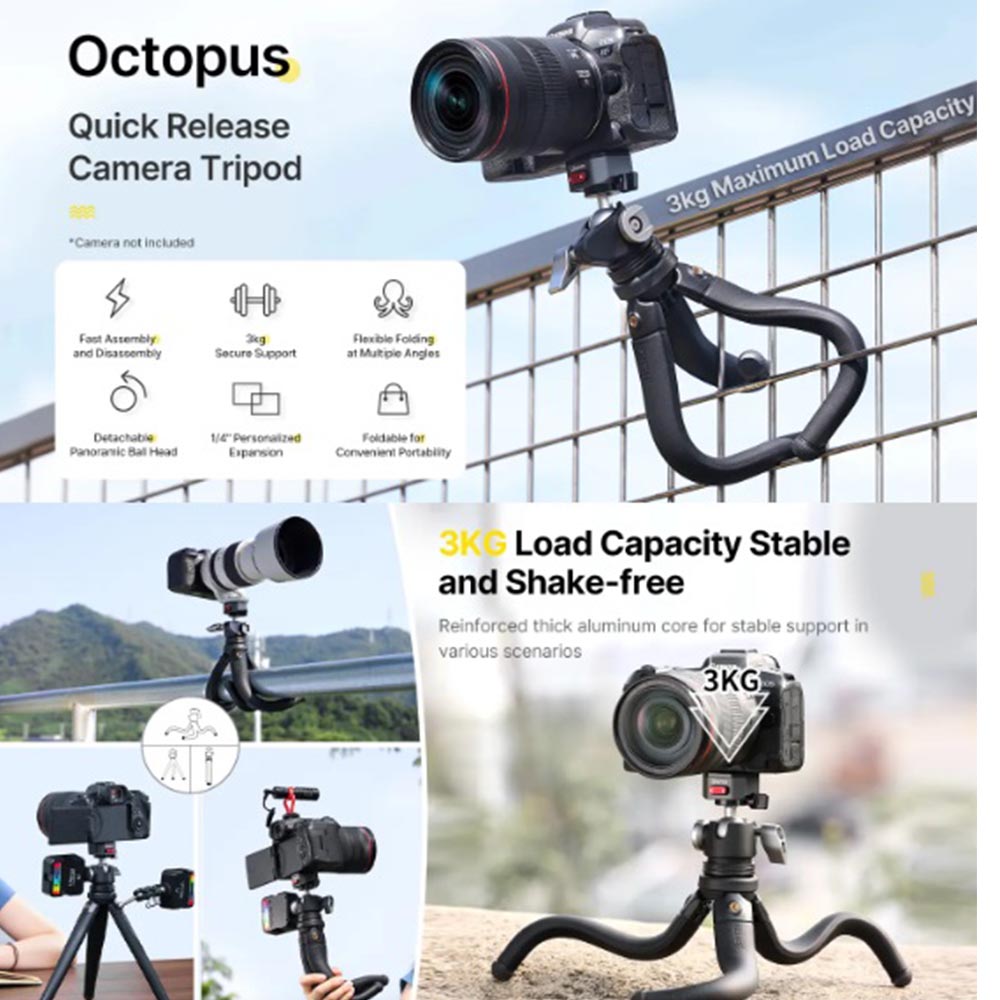 Ulanzi Claw MT-68 Quick Release Flexible Octopus Tripod - Image 5