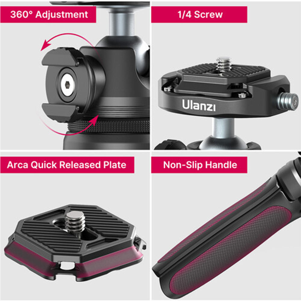 Ulanzi MT-46 Metal Vlog Mini Tripod with F38 Falcam Quick Release Base - Image 10