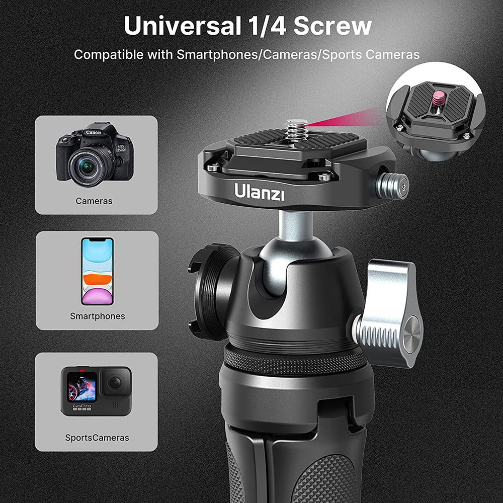 Ulanzi MT-46 Metal Vlog Mini Tripod with F38 Falcam Quick Release Base - Image 11