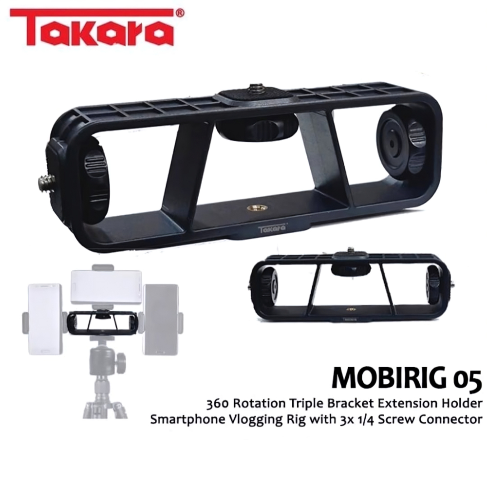 Takara Mobirig 05 Triple Bracket Extension Holder Smartphone Vlogging Rig