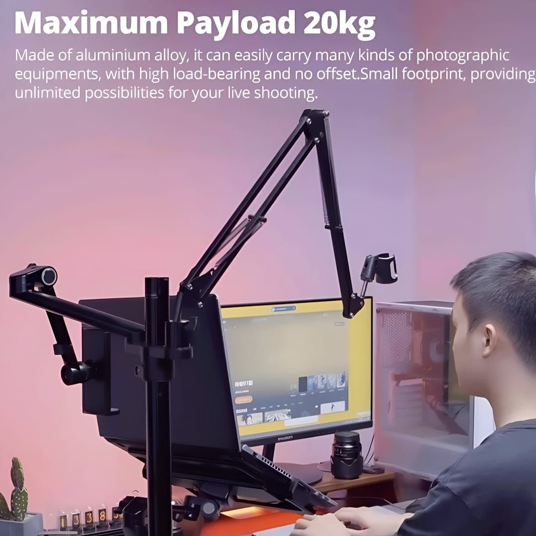 Takara Branchie-06 Multi Boom Arm Over Head Stand for Gadget Mic Camera Laptop Tablet - Image 6