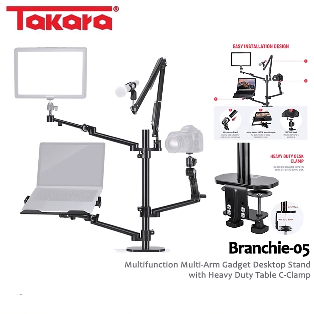 Takara Branchie-05 Multi Boom Arm Over Head Stand for Gadget Mic Camera Laptop Tablet