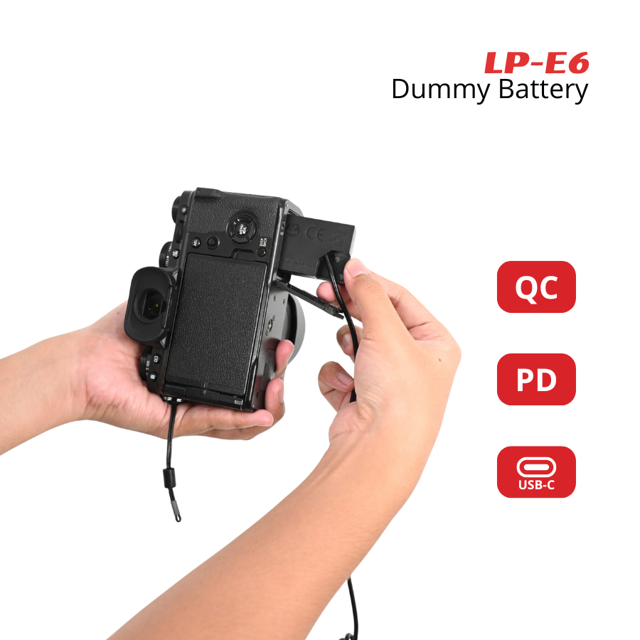Takara Dummy Battery USB Type-C for CANON LP-E6 - Image 3
