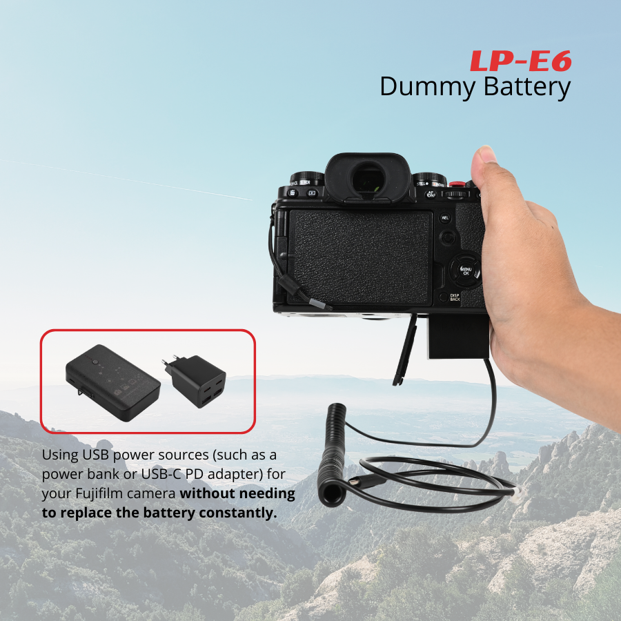 Takara Dummy Battery USB Type-C for CANON LP-E6 - Image 4