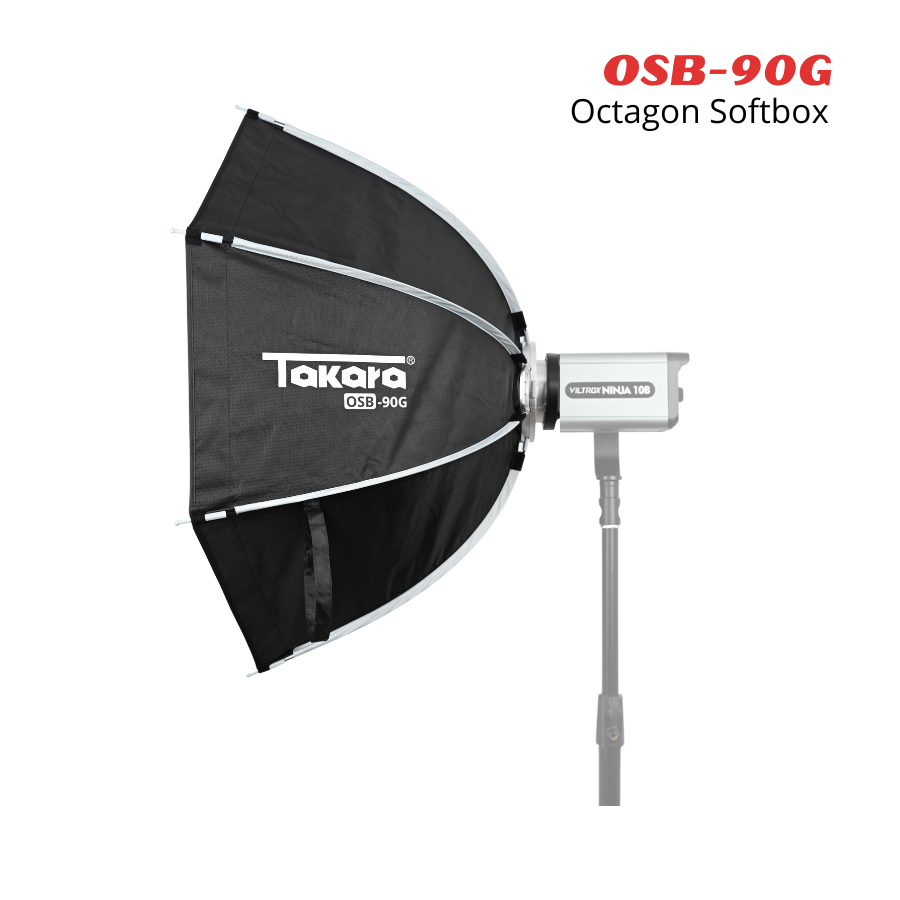 Takara OSB-90G Quick Release Octagon Softbox 90cm with Honeycomb Grid Lightweight & Foldable Umbrella Softbox - Image 2