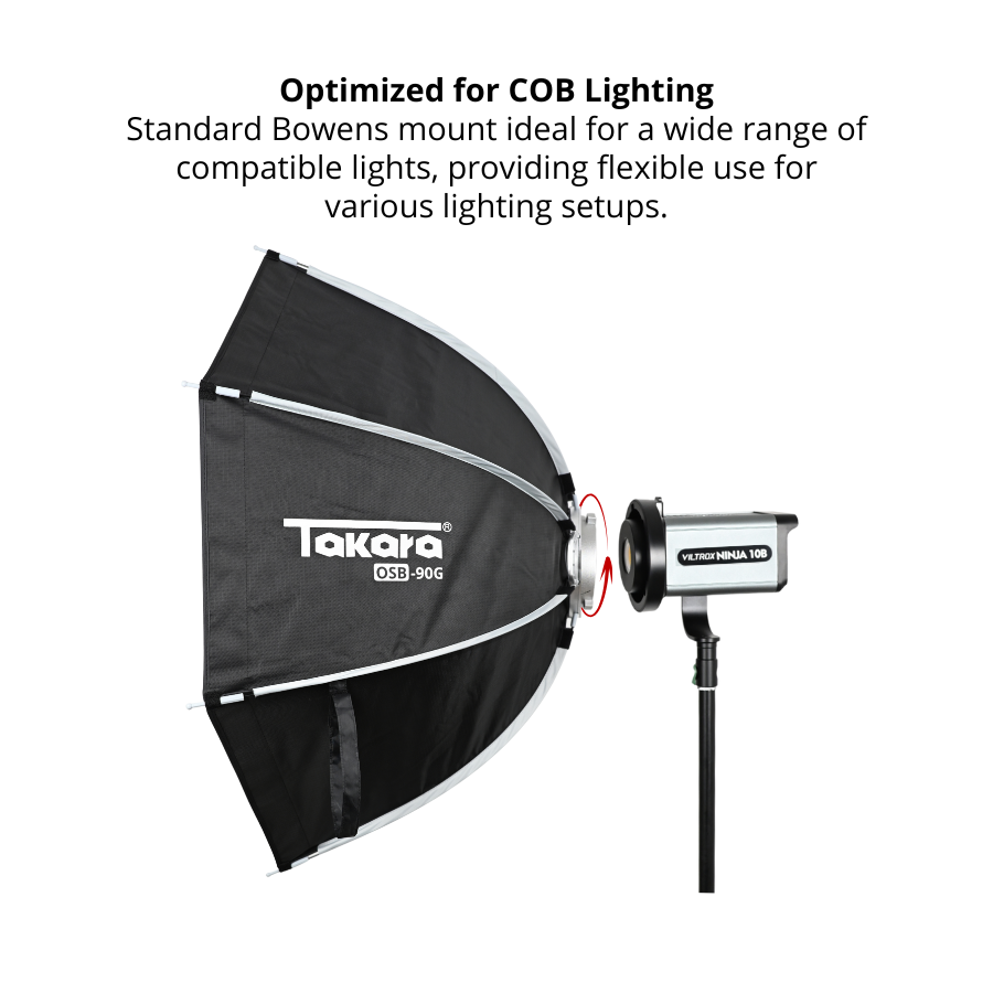 Takara OSB-90G Quick Release Octagon Softbox 90cm with Honeycomb Grid Lightweight & Foldable Umbrella Softbox - Image 6