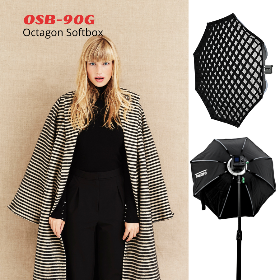 Takara OSB-90G Quick Release Octagon Softbox 90cm with Honeycomb Grid Lightweight & Foldable Umbrella Softbox - Image 8