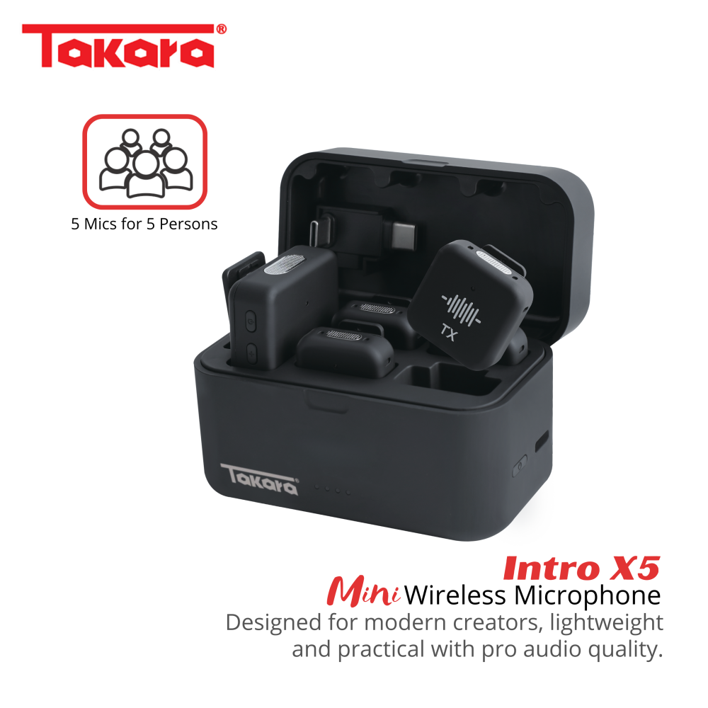 Takara INTRO X5 Mini Digital Wireless Microphone with Charging Case