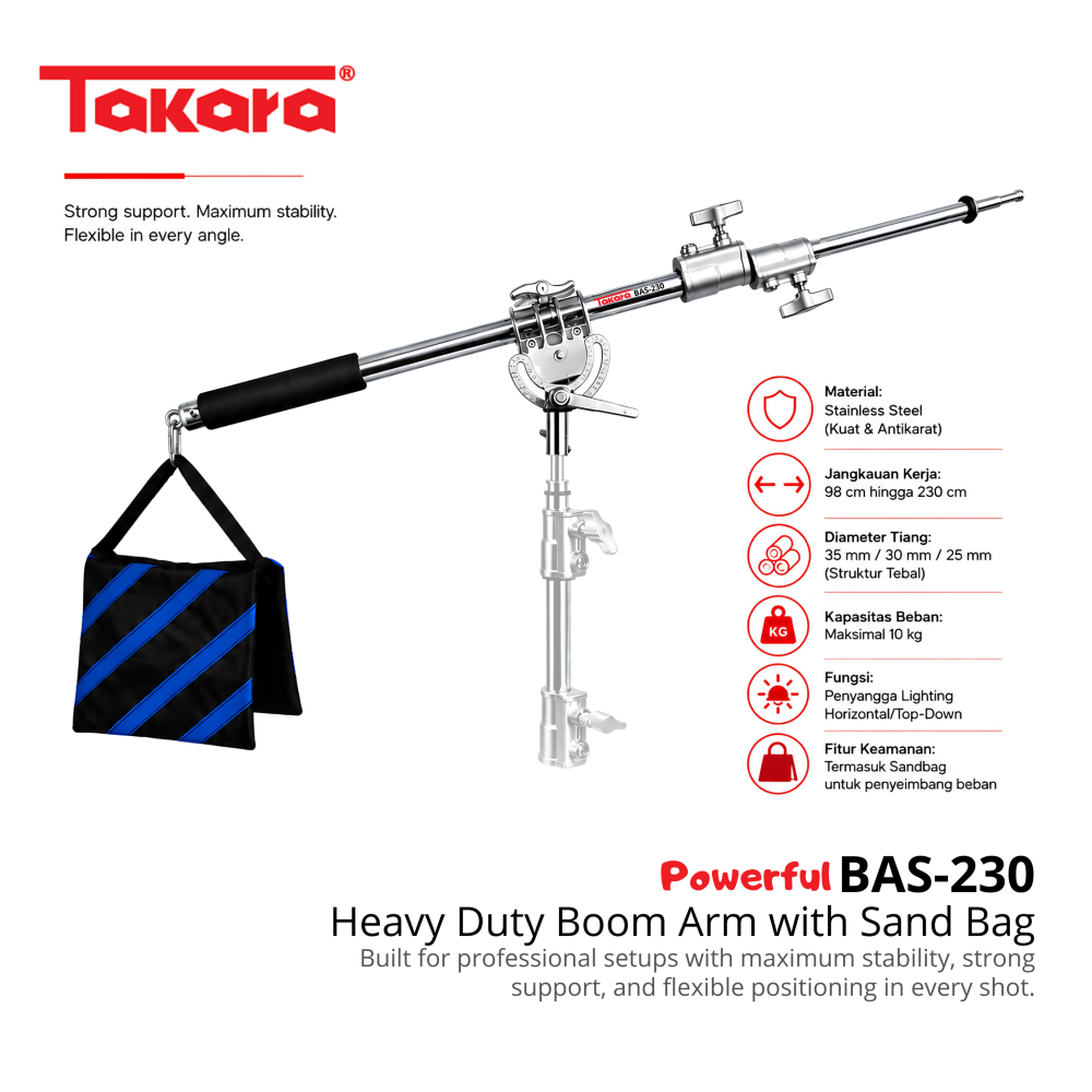 Takara BAS-230 Heavy Duty Boom Arm with Sand Bag