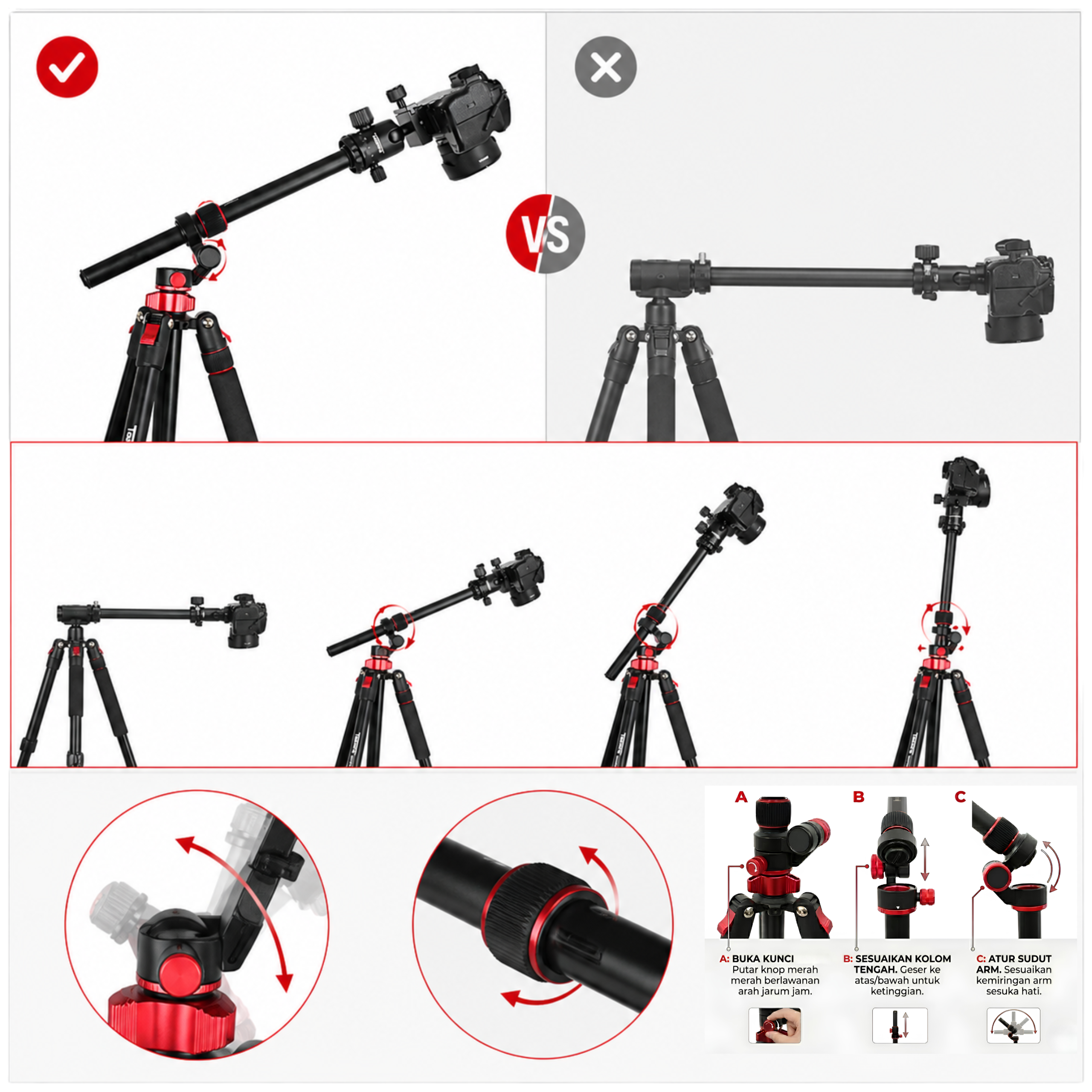 Takara Rover 88 Boom Arm Flatlay Tripod - Image 3
