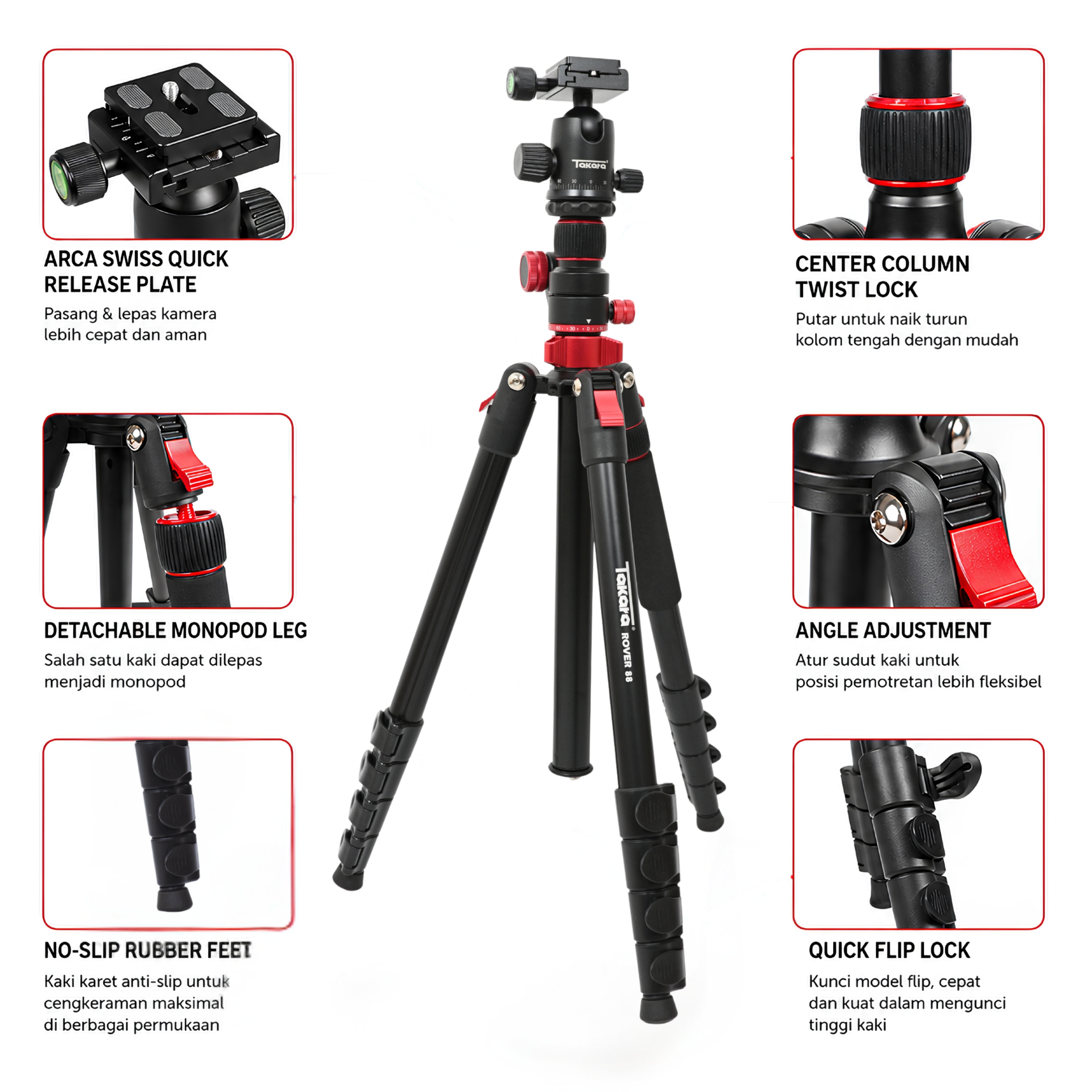 Takara Rover 88 Boom Arm Flatlay Tripod - Image 4