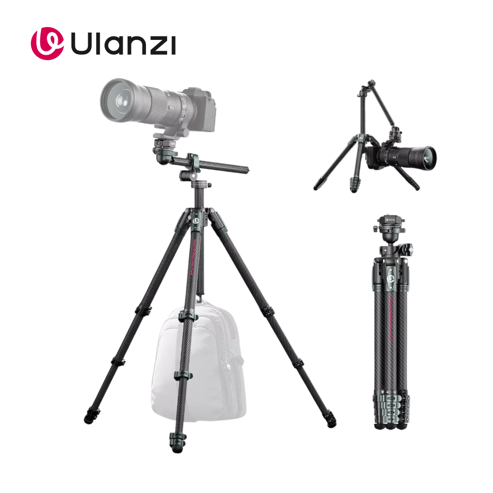 Ulanzi JJ05 GlideGO Universal Carbon Fiber Travel Tripod UKA Quick Release Head