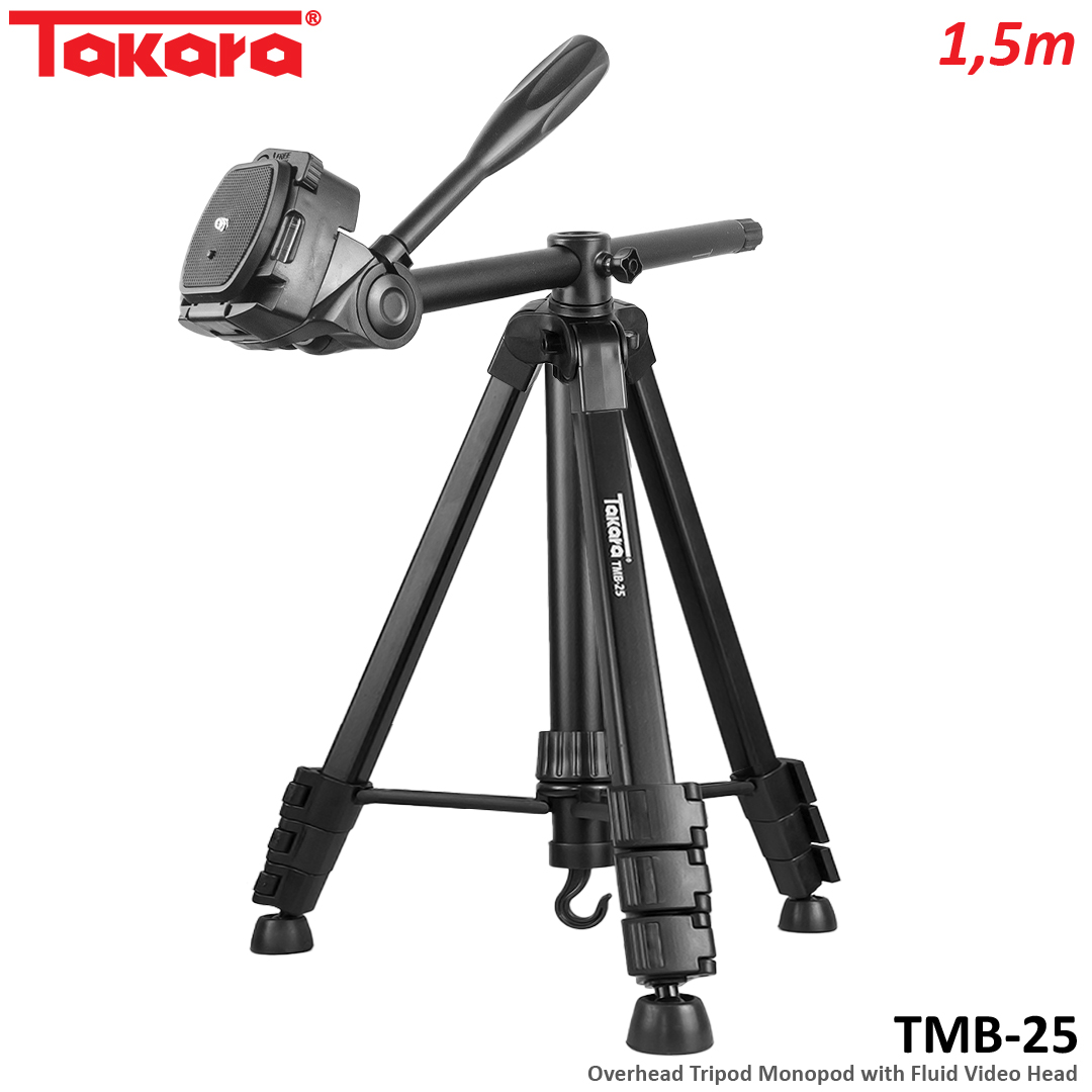 TMB-25 Overhead Flatlay Tripod Monopod with Fluid Video Head