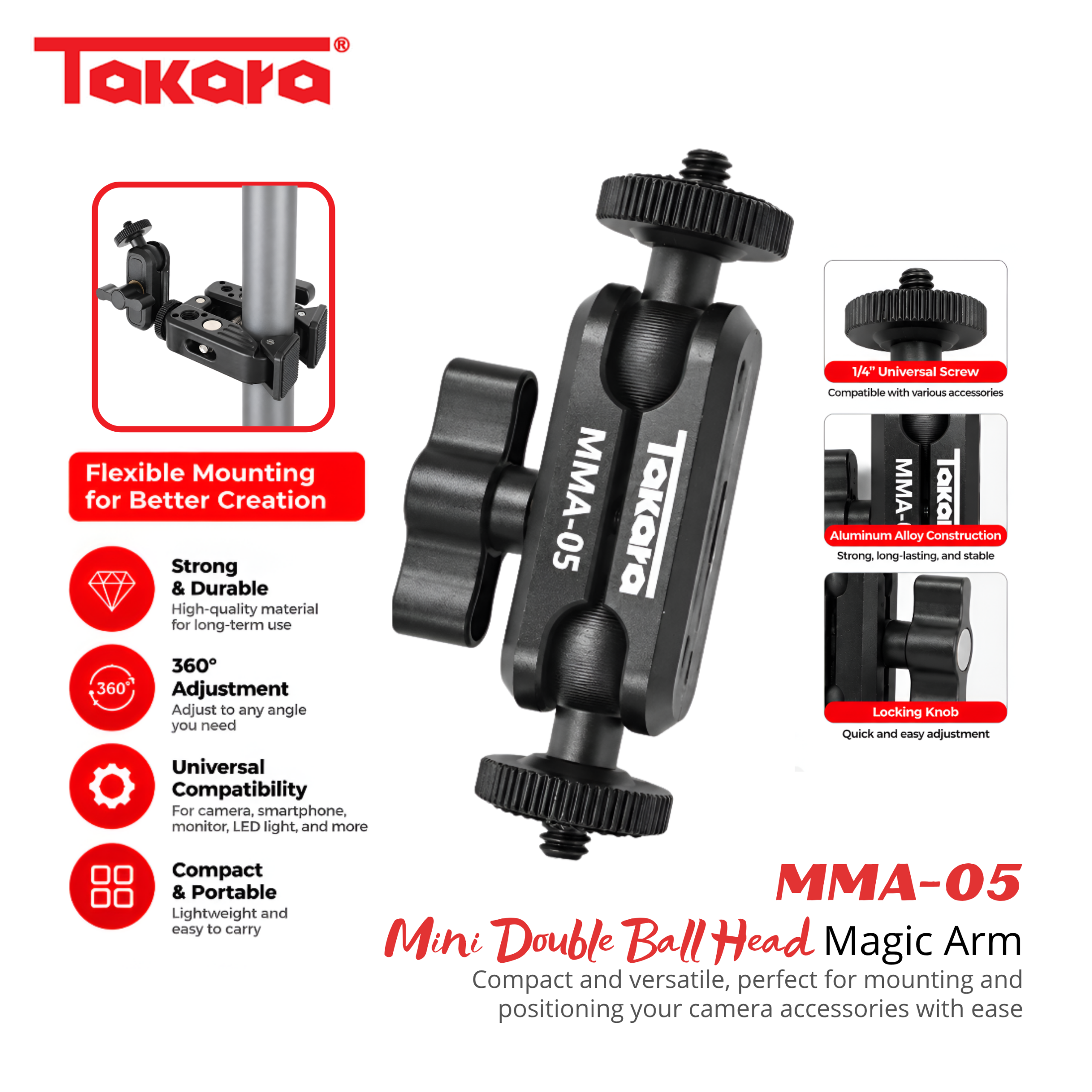 Takara MMA-05 Mini Magic Arm with Double Ball Head