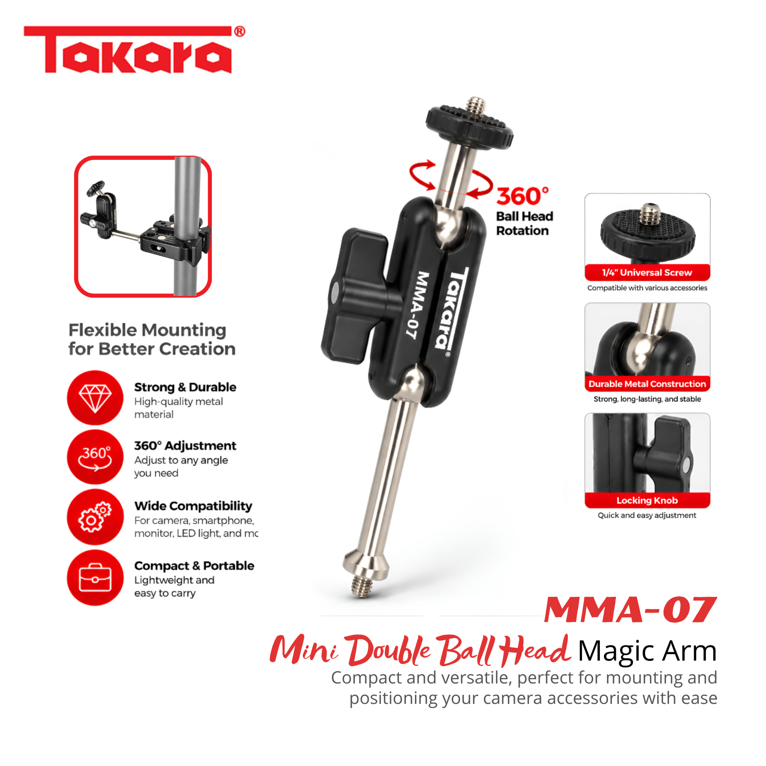 Takara MMA-07 Mini Magic Arm with Double Ball Head