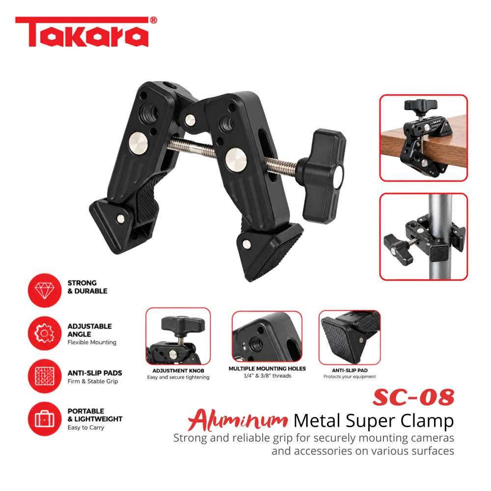 Takara SC-08 Aluminum Adjustable Metal Super Clamp