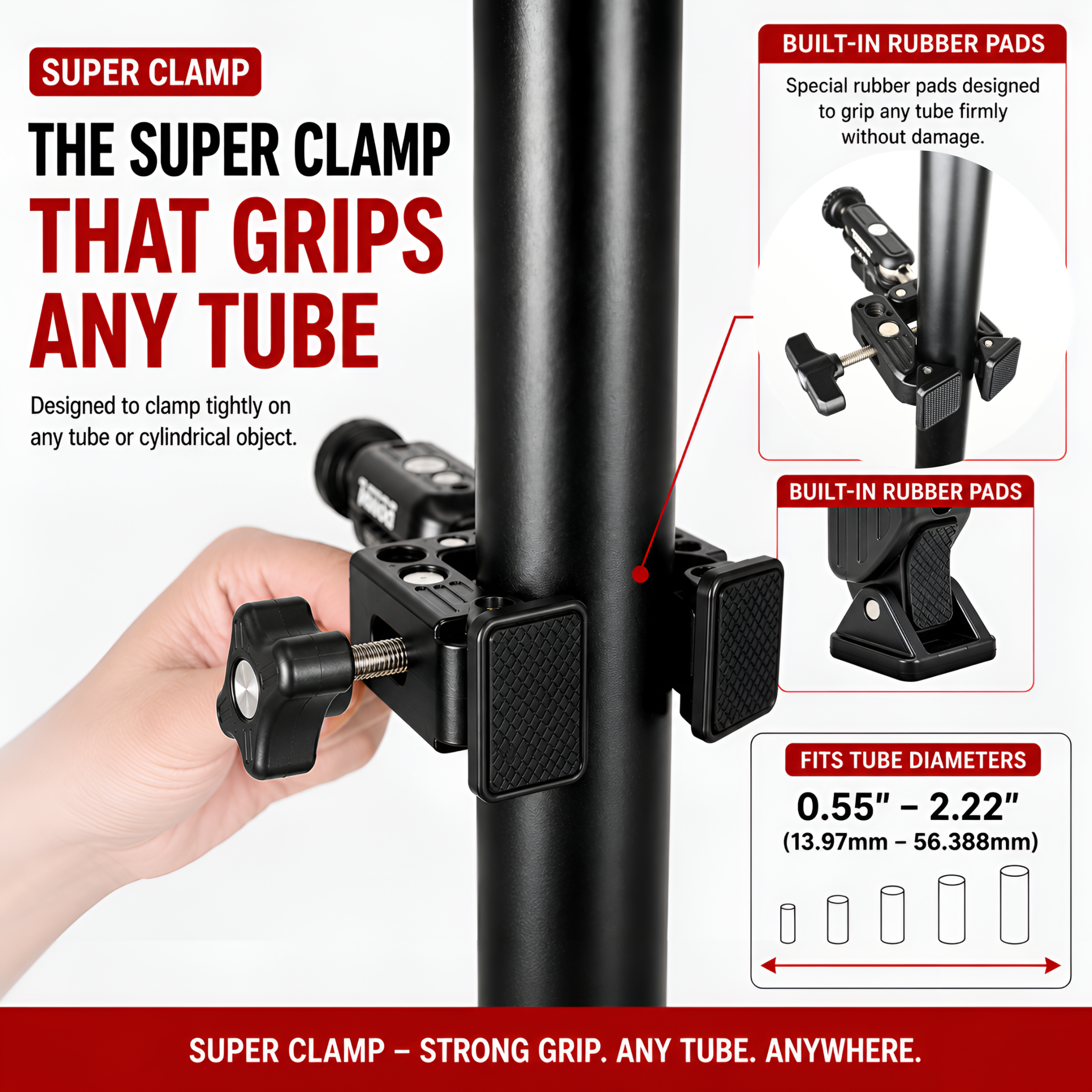 Takara SC-08 Aluminum Adjustable Metal Super Clamp - Image 4