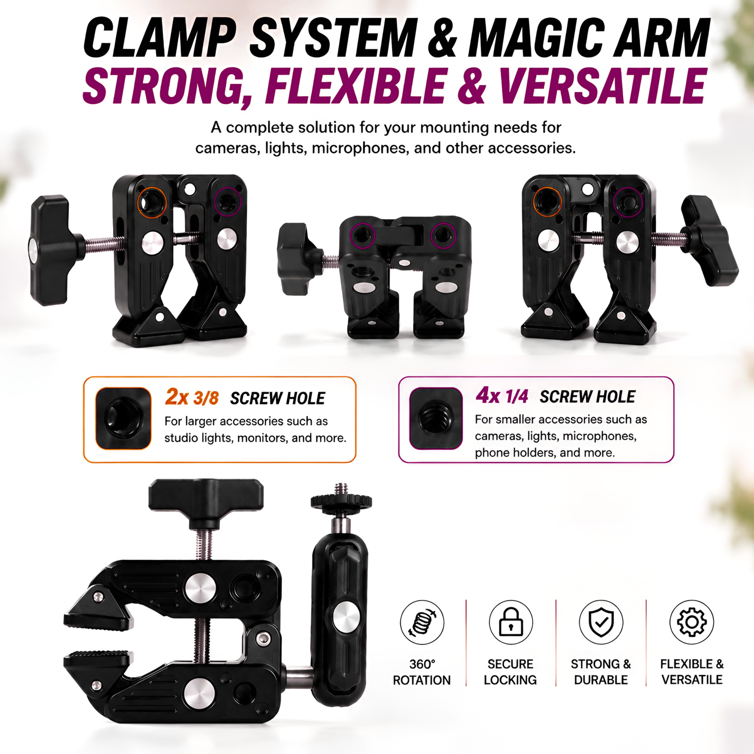 Takara SCA-83 All in One Metal Super Clamp with Magic Arm - Image 6