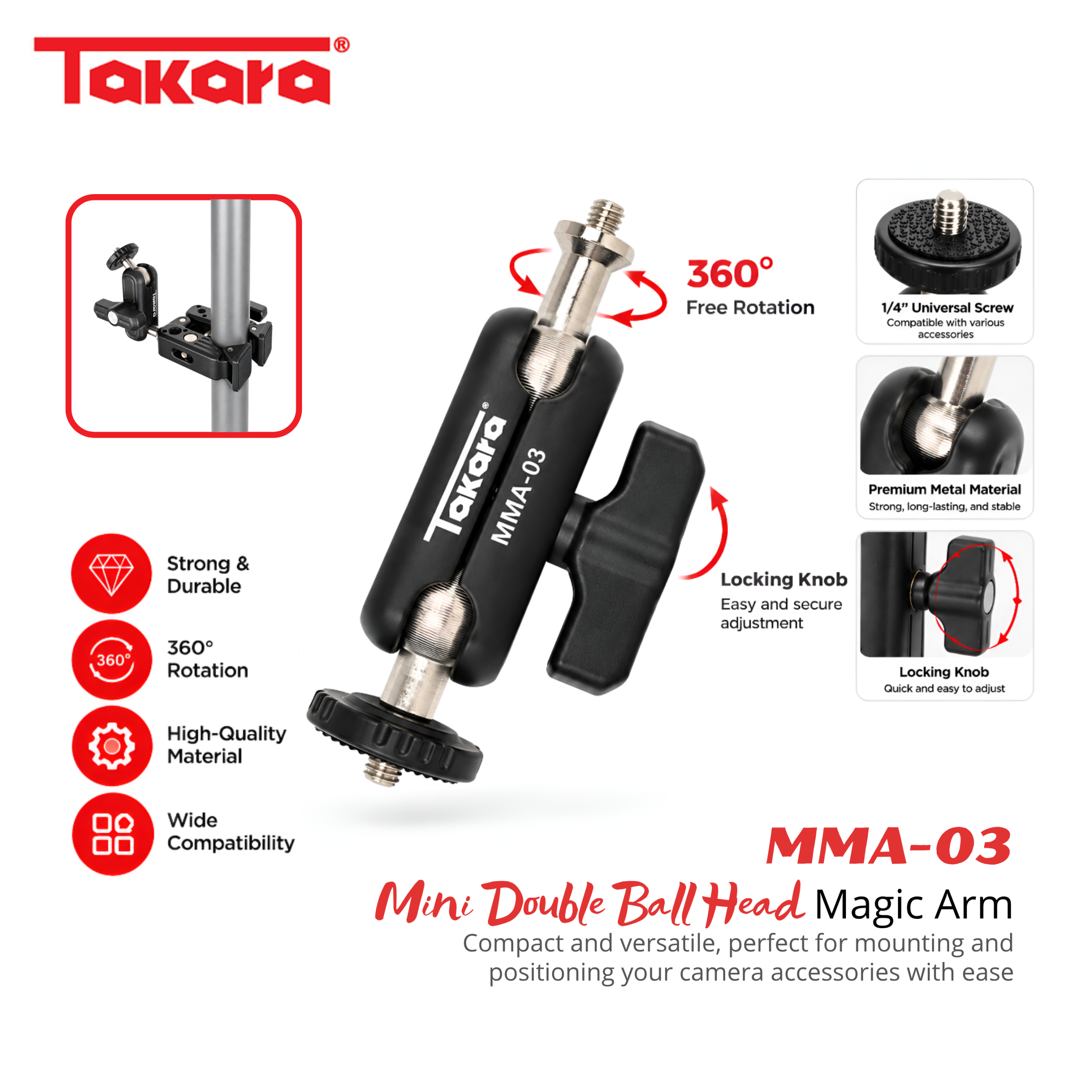 Takara MMA-03 Mini Magic Arm with Double Ball Head